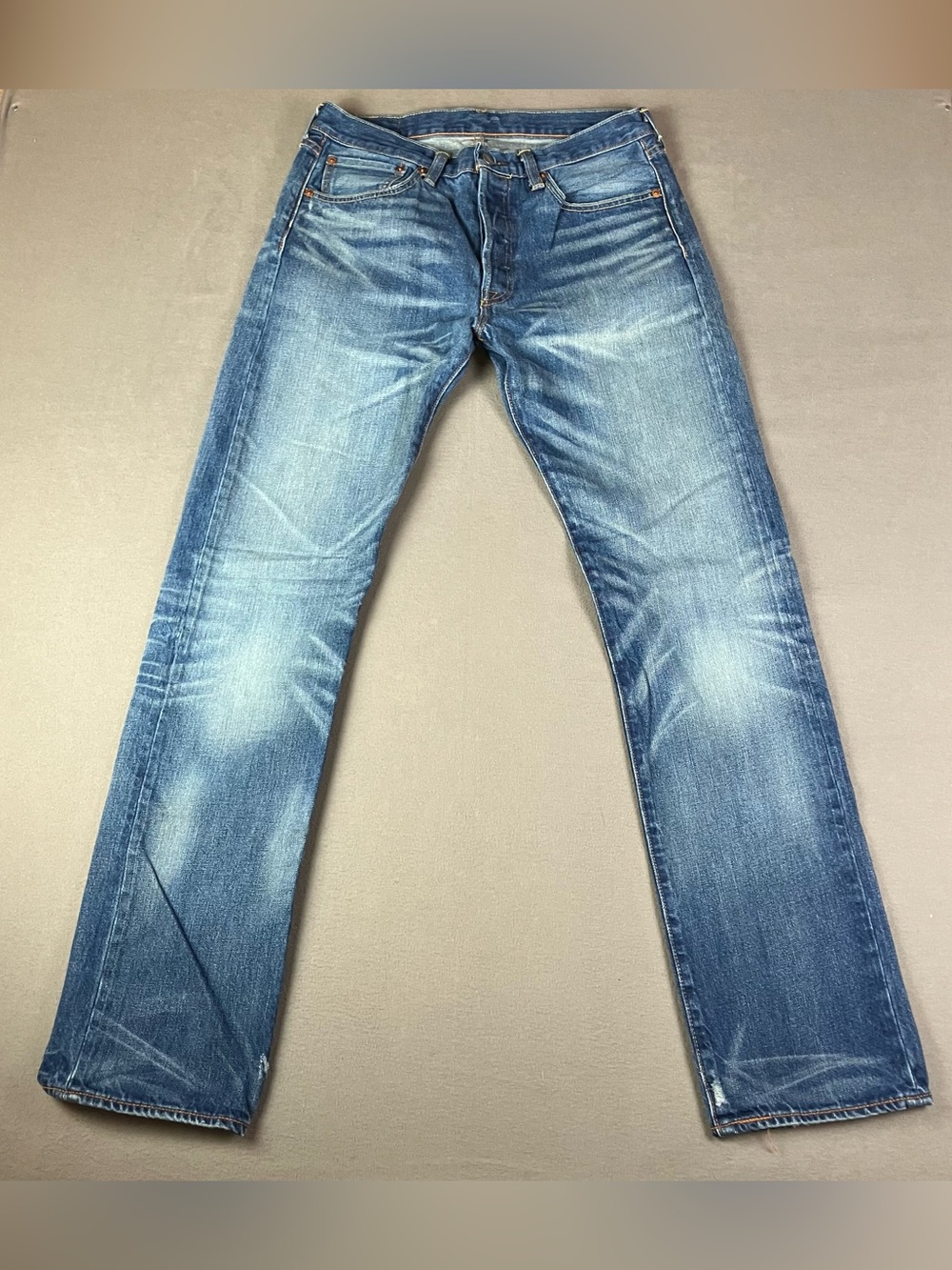Levis 501 Straight Jeans Men’s Size 33x34 Light Blue Denim Pants Button Fly